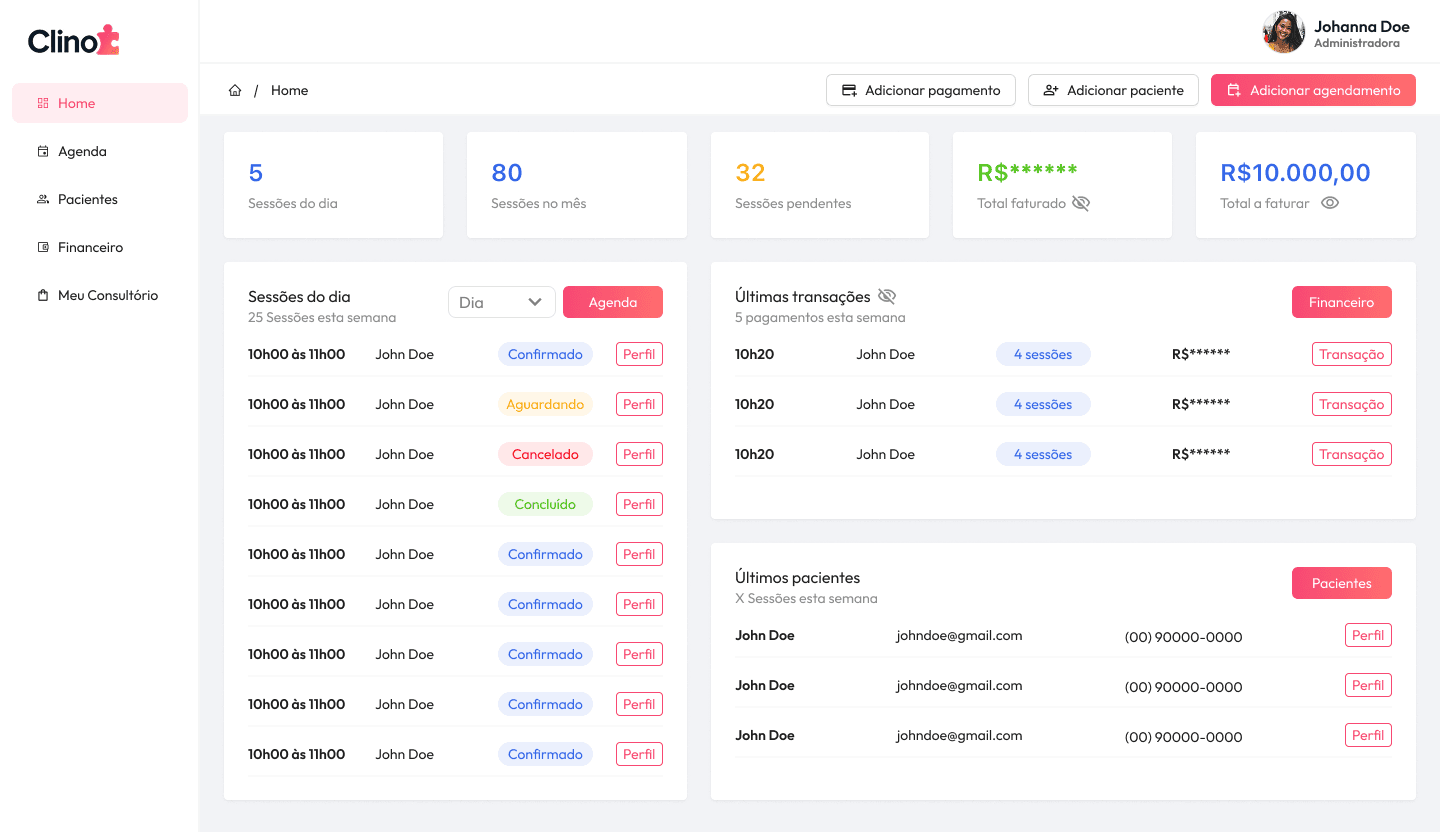 Clino Dashboard Principal