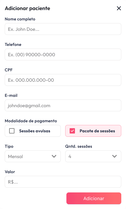 Cadastro de Pacientes